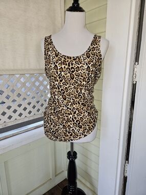 No Boundaries Leopard Print Tank Top - Tan, Brown, Black